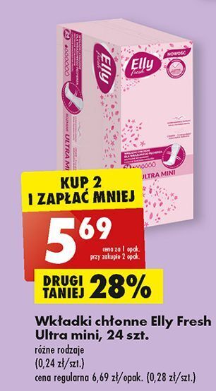 Biedronka Wkładki higieniczne ultra mini elly fresh oferta