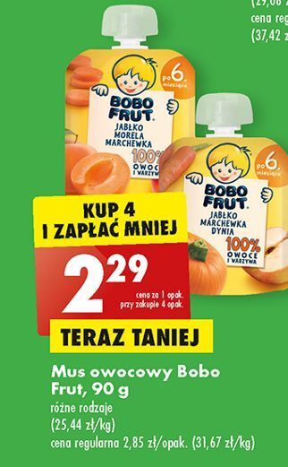 Biedronka Mus jabłko-marchewka-dynia bobo frut oferta