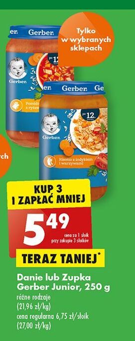 Biedronka Obiadek risotto z indykiem i warzywami gerber junior oferta