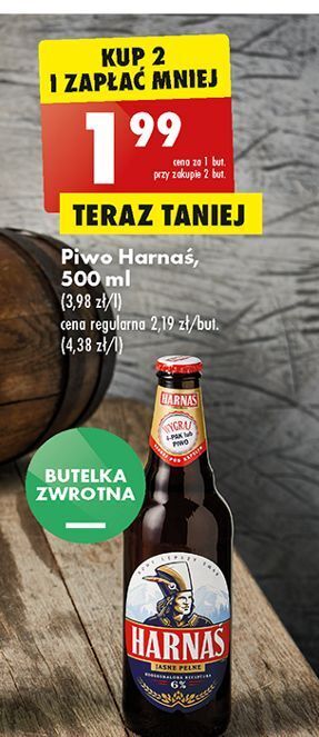Biedronka Piwo harnaś jasne pełne oferta