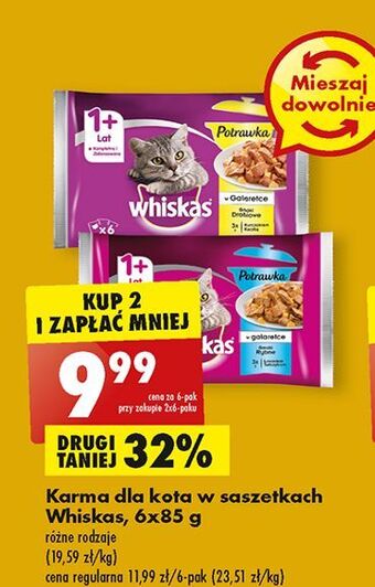 Biedronka Potrawka w galaretce smaki drobiowe whiskas oferta