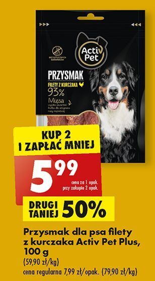 Biedronka Karma dla dorosłego psa filety z kurczaka activ pet oferta
