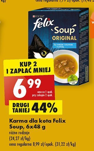 Biedronka Karma dla kota dorsz tuńczyk purina felix soup original oferta