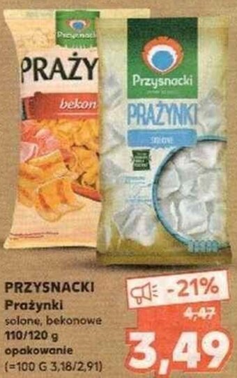 Kaufland Przysnacki Prażynki solone, bekonowe 110/120g opak. oferta