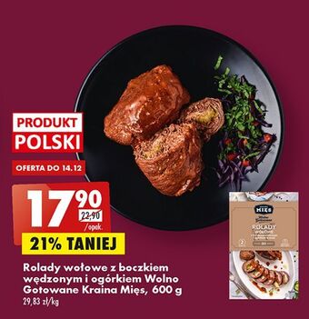 Biedronka Rolady wołowe z boczkiem wędzonym i ogórkiem kraina mięs oferta