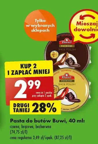 Biedronka Pasta do butów brązowa buwi oferta