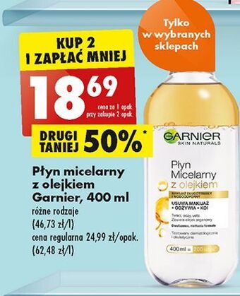 Biedronka Płyn micelarny z olejkiem arganowym garnier skin naturals oferta