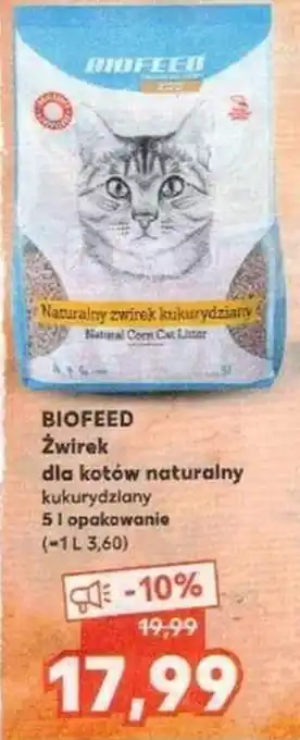 Kaufland Biofeed Żwirek dla kotów naturalny kukurydziany 5L opak. oferta