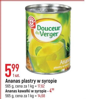 E.Leclerc Ananasy plastry w syropie wiodąca marka douceur du verger oferta
