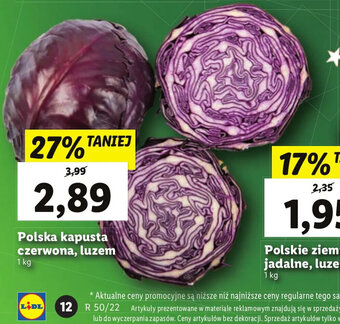 Lidl Polska kapusta czerwona, luzem 1kg oferta