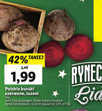 Lidl Polskie buraki czerwone, luzem 1kg oferta