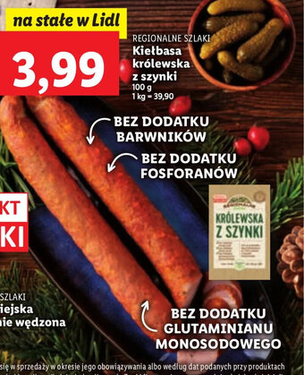 Lidl Regionalne Szlaki Kiełbasa królewska z szynki 100g oferta