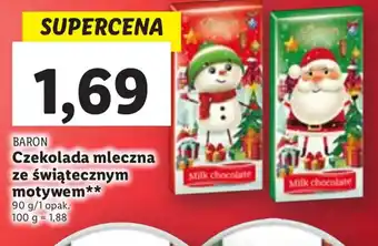 Lidl Baron Czekolada mleczna ze świątecznym motywem 90g/1 opak. oferta