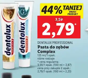 Lidl Dentalux Professional Pasta do zębów Complex 125ml/1 opak. różne rodzaje oferta