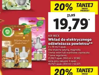 Lidl Air Wick Wkłady do elektrycznego odświeżacza powietrza 2x19ml/1 opak. lilia otulona satyną, mangolia i kwiat wiśni lub oferta