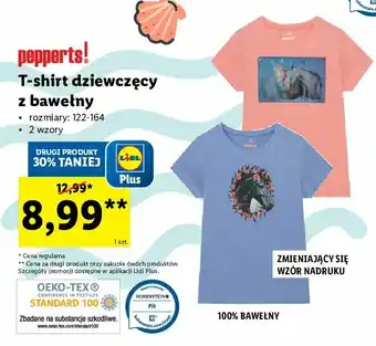 Lidl T-shirt dziewczęcy rozm. 122-164 cm 1 SZT oferta