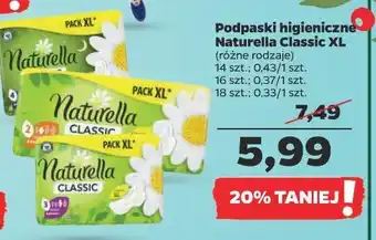 Netto Podpaski higieniczne normal naturella ultra oferta