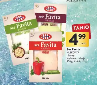 Intermarche Ser szpinak i czosnek w plastrach mlekovita favita oferta