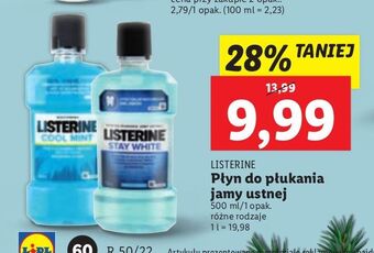 Lidl Płyn do płukania ust listerine cool mint oferta