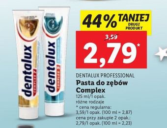 Lidl Pasta do zębów complex 5 sensitive plus dentalux oferta