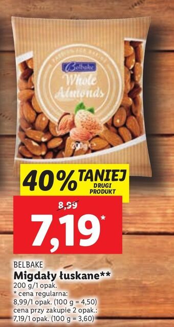 Lidl Migdały kalifornijskie belbake oferta