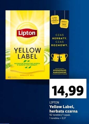 Lidl Herbata lipton yellow label tea oferta