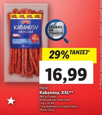 Lidl Kabanosy wieprzowe pikok oferta