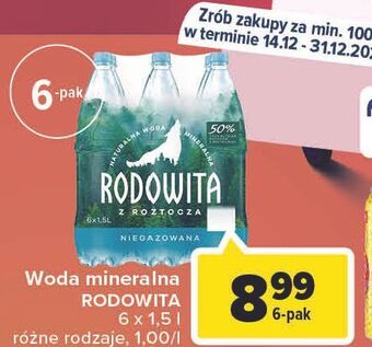 Carrefour Market Woda niegazowana rodowita z roztocza oferta