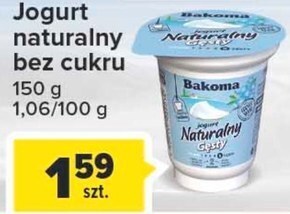 Carrefour Market Bakoma jogurt naturalny gęsty 150 g oferta