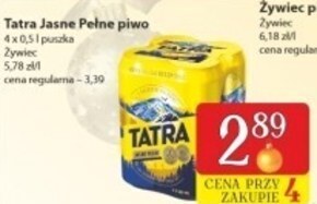 Społem Tatra piwo jasne pełne 4 x 500 ml oferta