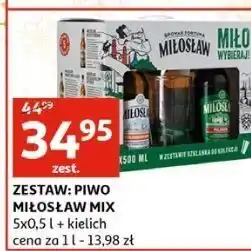 Auchan Piwo + szklanka miłosław zestaw oferta