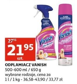 Auchan Spray czyszczący do dywanów i tapicerek vanish oxi action pet expert oferta