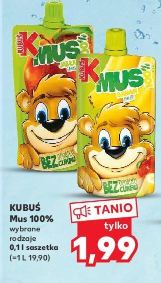 Kaufland Mus jabłko kubuś 100% oferta