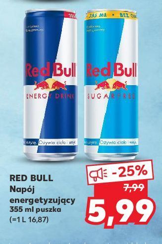 Kaufland Napój energetyczny bez cukru red bull oferta
