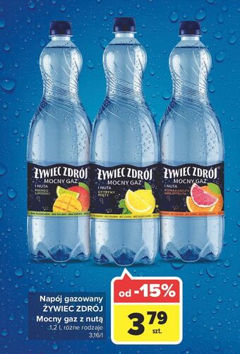 Carrefour Woda mocny gaz pomarańcza grejpfrut żywiec zdrój oferta