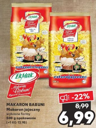 Kaufland Makaron babuni 4-jajeczny nitka eko-mak oferta