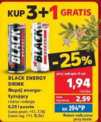 Kaufland Napój energetyczny zero sugar black energy oferta