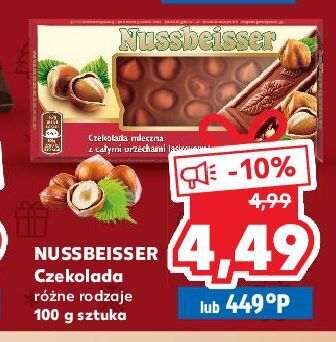 Kaufland Czekolada mleczna z całymi orzechami alpen gold nussbeisser oferta