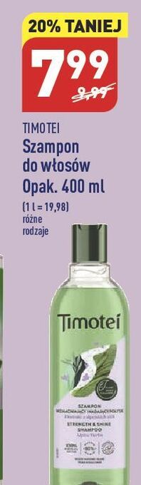 ALDI Szampon wzmacniający i nadający połysk timotei oferta