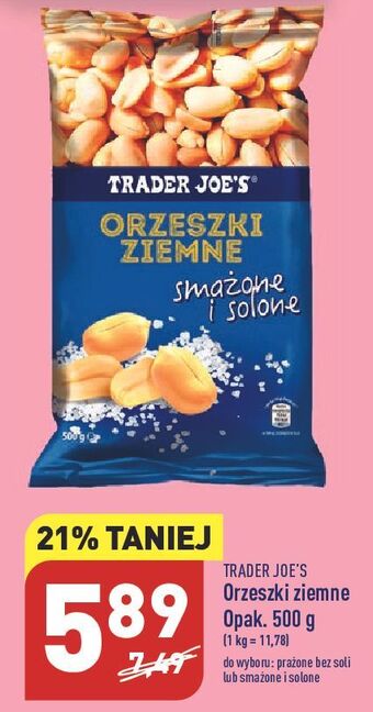 ALDI Orzeszki ziemne bez soli trader joe's oferta