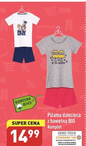 ALDI Piżama dziecięca z bawełną bio 98/104-122/128 oferta