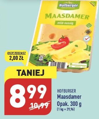 ALDI Ser maasdamer w plastrach hofburger oferta