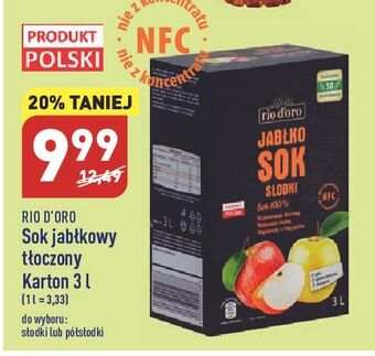 ALDI Sok jabłkowy półsłodki rio d'oro oferta