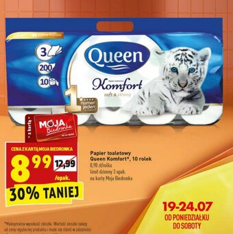 Biedronka Papier toaletowy Queen Komfort 10 rolek oferta