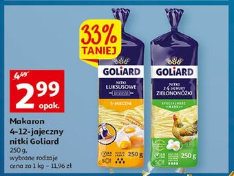 Auchan Makaron nitka 4 jajeczna z jaj kury zielononóżki goliard oferta