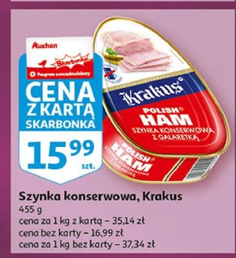 Auchan Szynka konserwowa krakus animex oferta