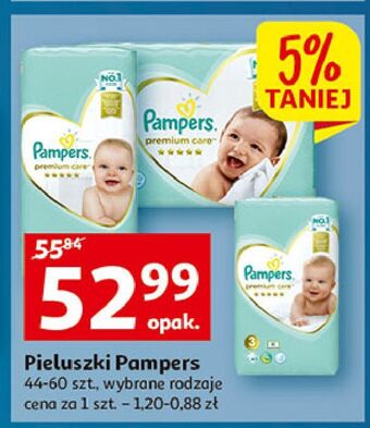 Auchan Pieluszki dla dzieci 3 midi pampers premium care oferta