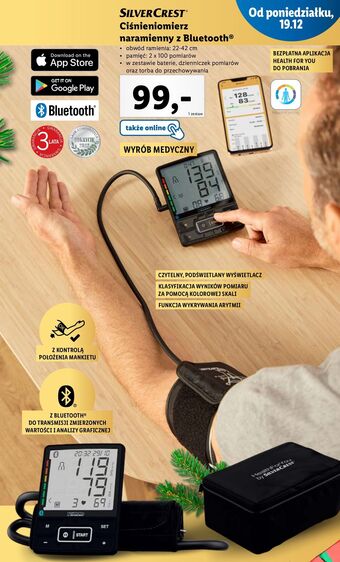 Lidl Ciśnieniomierz naramienny z bluetooth silvercrest oferta