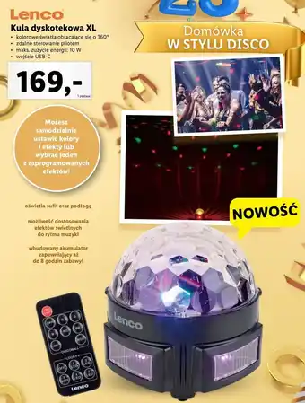 Lidl Kula dyskotekowa xl lenco oferta