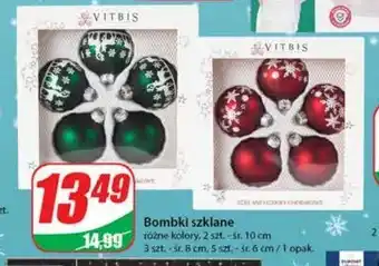 Dino Bombki szklane dekorowane śr 100 mm vitbis oferta